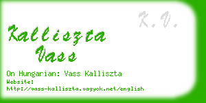kalliszta vass business card